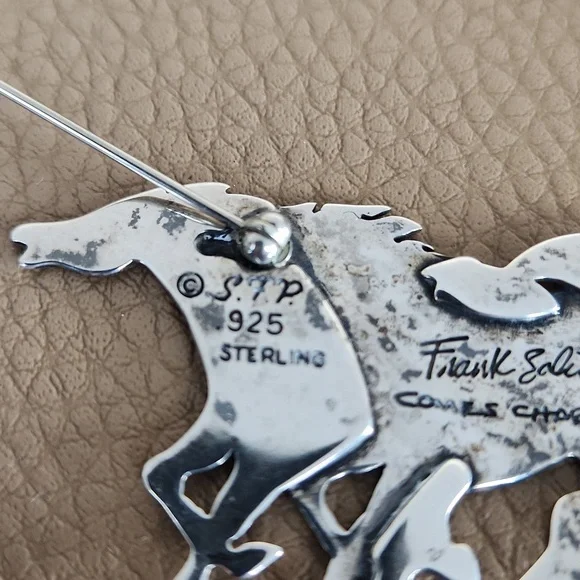 Fabulous Native American Navajo Sterling Horse Brooch By Frank Salcido 🐎♥️ - Picture 6 of 11